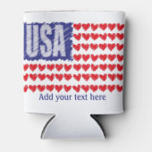 Amerikaanse harten Amerikaanse vlag Blikjeskoeler (Voorkant)