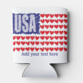 Amerikaanse harten Amerikaanse vlag Blikjeskoeler (Achterkant)