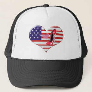 Amerikaanse hartvlag en Corkschroef Red Stiletto S Trucker Pet