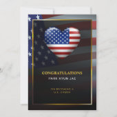 Amerikaanse hartvlag | Goud Lijst | Burgerschap Kaart (Voorkant)