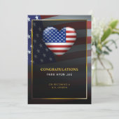 Amerikaanse hartvlag | Goud Lijst | Burgerschap Kaart (Staand voorkant)