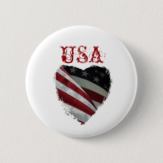 Amerikaanse hartvlag ronde button 5,7 cm (Voorkant)