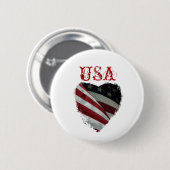 Amerikaanse hartvlag ronde button 5,7 cm (Voorkant /achterkant)