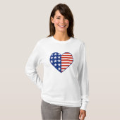 Amerikaanse hartvlag T-Shirt (Voorkant volledig)