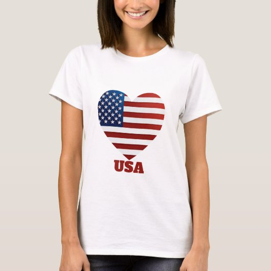 Amerikaanse hartvlag t-shirt (Voorkant)