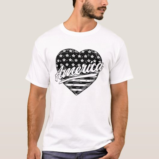 -Amerikaanse hartvlag T-shirt (Voorkant)