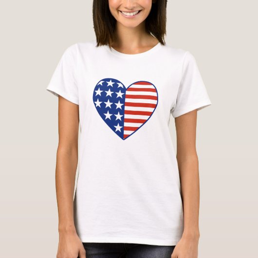 Amerikaanse hartvlag t-shirt (Voorkant)