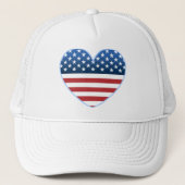 Amerikaanse hartvlag Trucker Hat Trucker Pet (Voorkant)