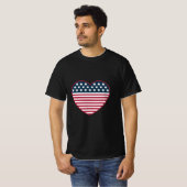 Amerikaanse hartvormige vlag t-shirt (Voorkant volledig)