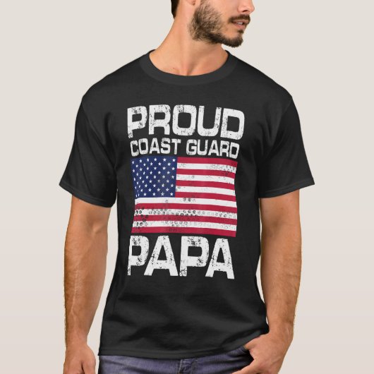 Amerikaanse havenbeambte Papa opa veteran T-shirt (Voorkant)