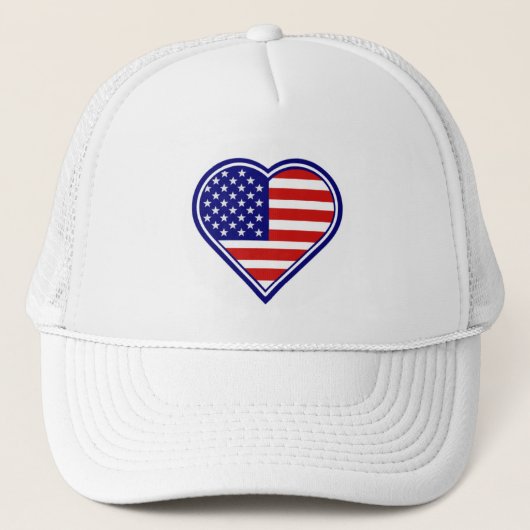 Amerikaanse Heart Shape USA Vlag Mesh Pet (Voorkant)