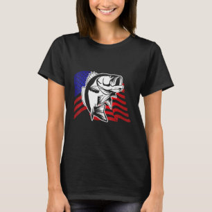 Amerikaanse hengel vlag visser ons 6 t-shirt