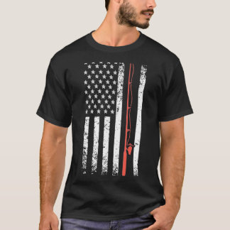 Amerikaanse hengel vlag visser t-shirt