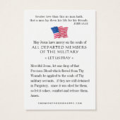 Amerikaanse herdenkingsherdenking Memorial Religie Visitekaartje (Achterkant)