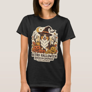 Amerikaanse Herdershond Halloween Retro Hond Liefh T-shirt