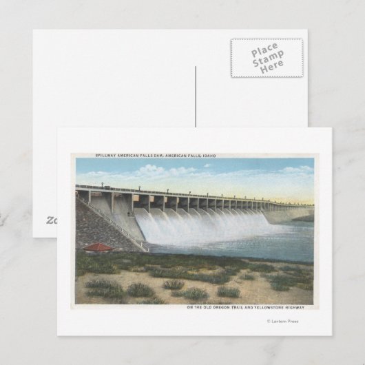 Amerikaanse Herfsten Dam Spillway, Oregon Briefkaart (Voorkant / Achterkant)