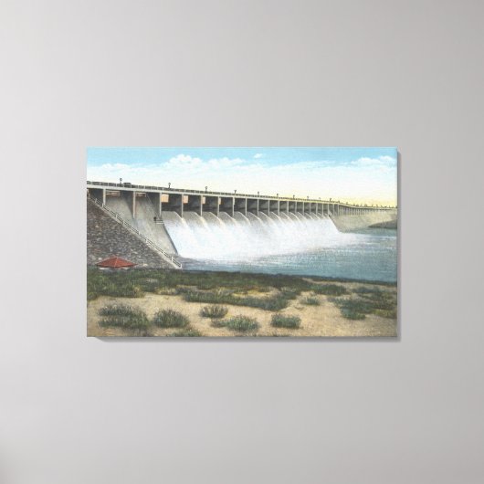 Amerikaanse Herfsten Dam Spillway, Oregon Canvas Afdruk (Voorkant)