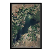 Amerikaanse Herfsten Lake Idaho Satellite Poster M
