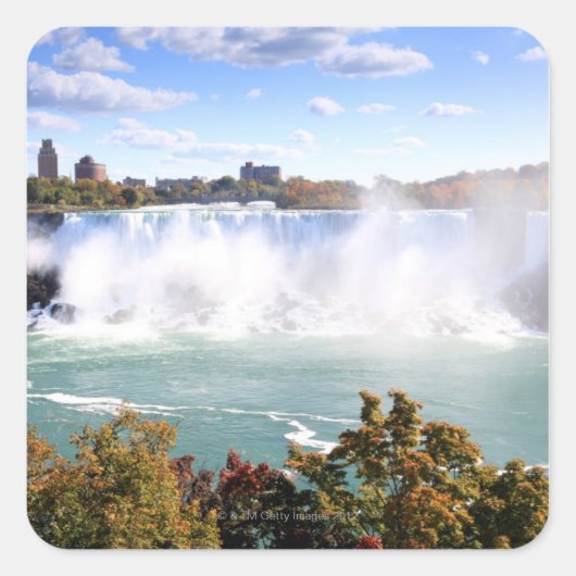 Amerikaanse Herfsten op Niagara-Herfsten Vierkante Sticker (Voorkant)