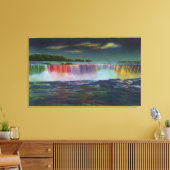 Amerikaanse Herfsten verlicht bij nacht tijdens Wi Canvas Afdruk (Insitu (Woonkamer))