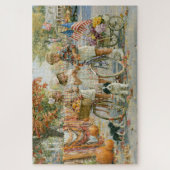 Amerikaanse herfstparade pompoenen kinderen schild legpuzzel (Verticaal)