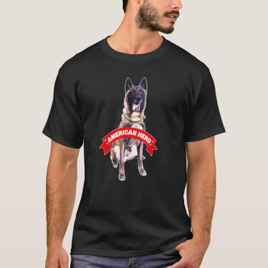 Amerikaanse Hero Dog Conan de militaire steun K 9 T-shirt (Voorkant)