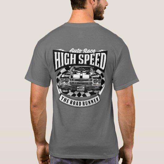Amerikaanse High Speed Spier Auto Grafisch T-shirt (Achterkant)