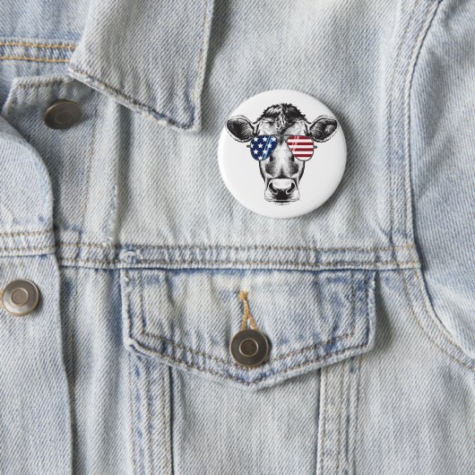 Amerikaanse Hipster-Koe Ronde Button 5,7 Cm (In situ)