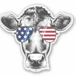 Amerikaanse Hipster-Koe Sticker