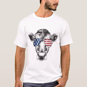 Amerikaanse Hipster-Koe T-shirt