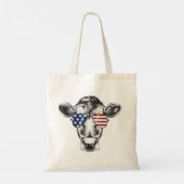 Amerikaanse Hipster-Koe Tote Bag (Achterkant)