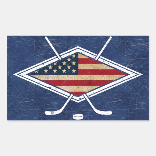 Amerikaanse Hockey Flag Logo Sticker Sheets (Voorkant)