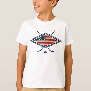 Amerikaanse Hockey Flag Logo T-shirt