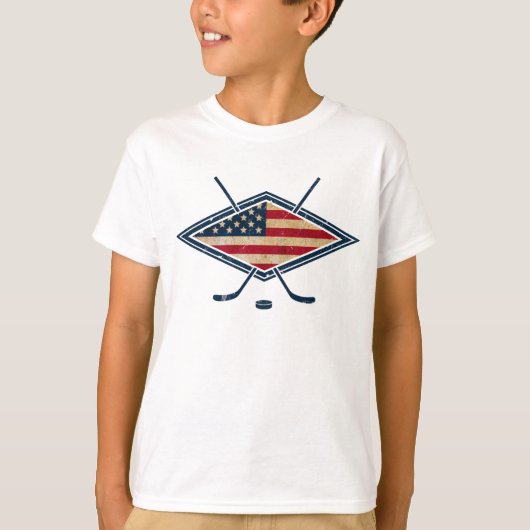 Amerikaanse Hockey Flag Logo T-shirt (Voorkant)