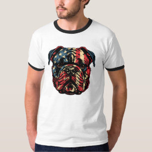 Amerikaanse hond 4 juli t-shirt