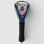 Amerikaanse hond Bulldog monogrammen golfhoofdbede Golfheadcover (Voorkant)