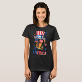Amerikaanse Hond Doxie 4 juli T-shirt (Voorkant volledig)