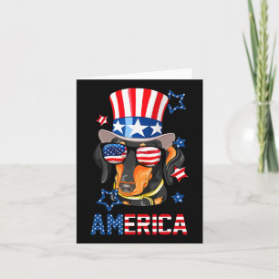 Amerikaanse Hond Doxie 4 juli T-shirt Kaart