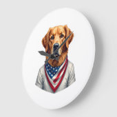 Amerikaanse hond Gouden Retriever Vintage T-shirt Grote Klok (Hoek)