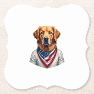 Amerikaanse Hond Gouden Retriever Vintage T-shirt Kartonnen Onderzetters
