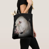 Amerikaanse hond op zwart tote bag (Dichtbij)