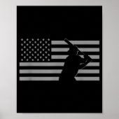 Amerikaanse honkbal Amerikaanse vlag Poster (Voorkant)