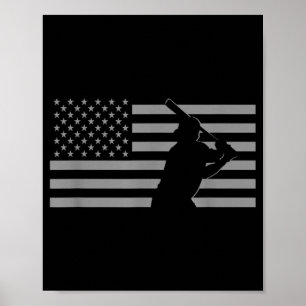 Amerikaanse honkbal Amerikaanse vlag Poster