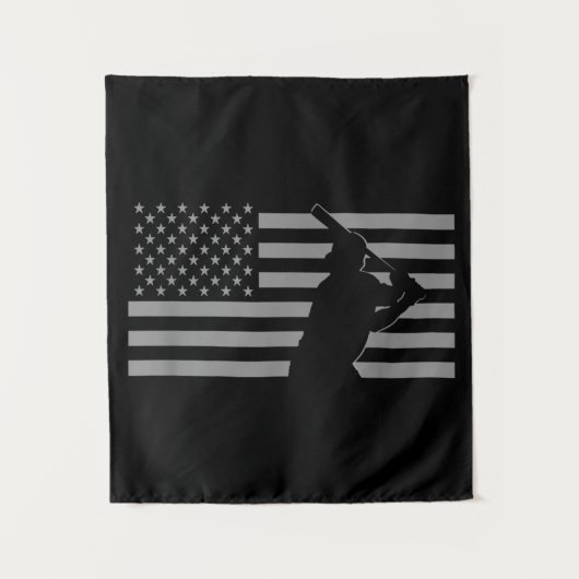 Amerikaanse honkbal Amerikaanse vlag Wandkleed (Voorkant)