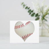 Amerikaanse honkbal in een hartvorm briefkaart (Staand voorkant)