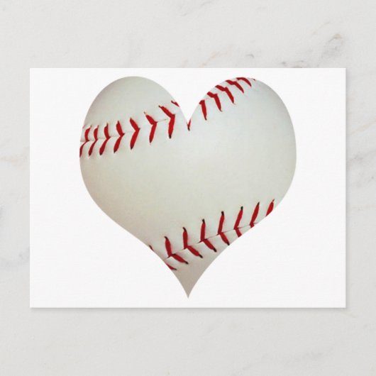 Amerikaanse honkbal in een hartvorm briefkaart (Voorkant)