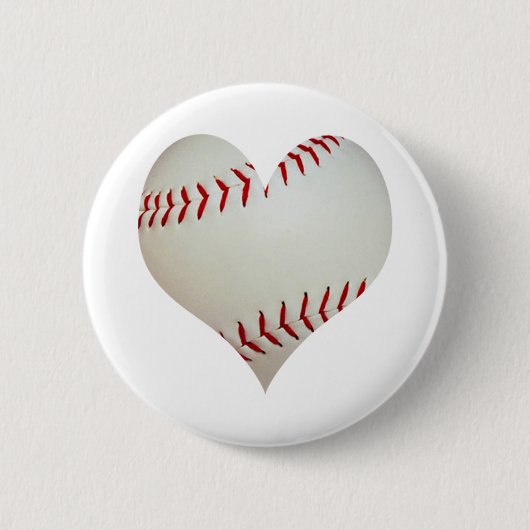 Amerikaanse honkbal in een hartvorm ronde button 5,7 cm (Voorkant)