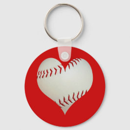 Amerikaanse honkbal in een hartvorm sleutelhanger