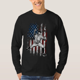 Amerikaanse honkbal Pitcher USA , op de vierde pla T-shirt