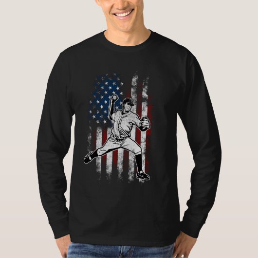 Amerikaanse honkbal Pitcher USA , op de vierde pla T-shirt (Voorkant)